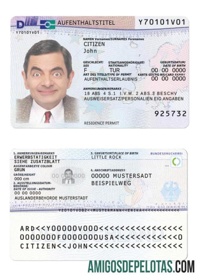 Autorização de residência na Alemanha 2011 presente modelo